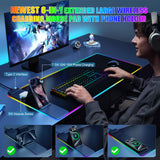 XXL RGB Glowing Waterproof Mouse Pad Gaming Desk Mat for Office Home Computer Gaming Writing Laptop Pad with Versatile Use and Stylish Design mouse pad charger 800*400cm