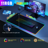 XXL RGB Glowing Waterproof Mouse Pad Gaming Desk Mat for Office Home Computer Gaming Writing Laptop Pad with Versatile Use and Stylish Design mouse pad charger 800*400cm