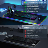 XXL RGB Glowing Waterproof Mouse Pad Gaming Desk Mat for Office Home Computer Gaming Writing Laptop Pad with Versatile Use and Stylish Design mouse pad charger 800*400cm