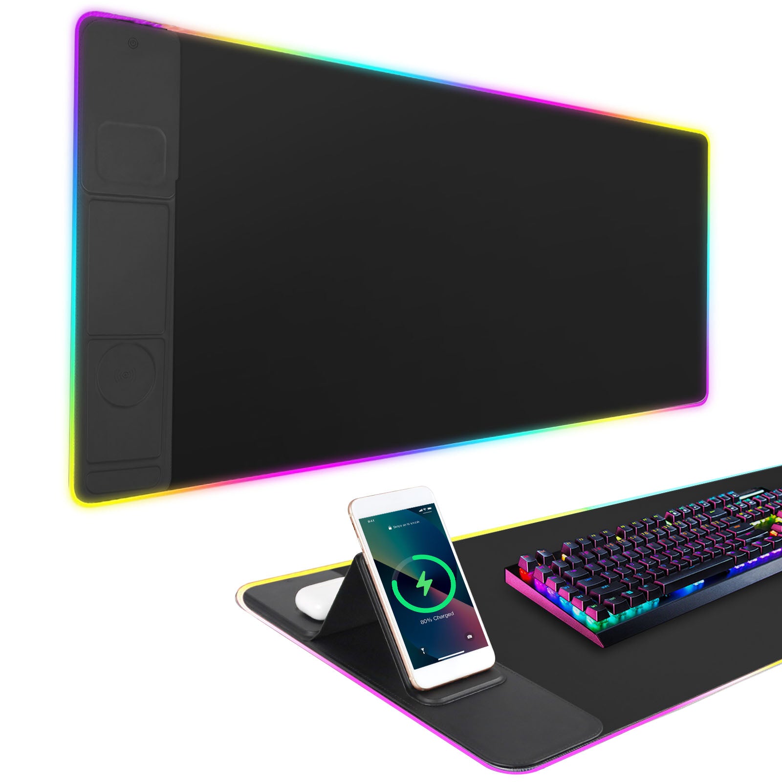 XXL RGB Glowing Waterproof Mouse Pad Gaming Desk Mat for Office Home Computer Gaming Writing Laptop Pad with Versatile Use and Stylish Design mouse pad charger